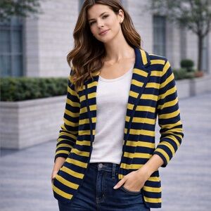 Audrey & Grace Navy and Mustard Striped Top